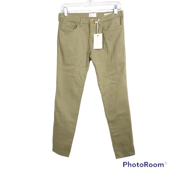 Gant Cropped Chino Skinny Pants green khaki size EU 34 US 4 NWT - Picture 1 of 8